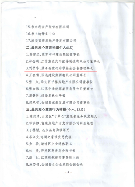 劉書華總經(jīng)理榮獲“最具愛心慈善捐款個人”榮譽(yù)